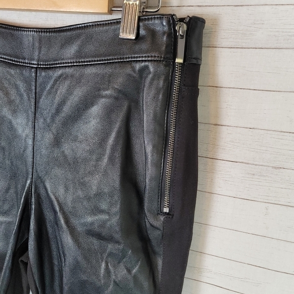 WHITE HOUSE BLACK MARKET FAUX LEATHER SKINNY PANTS, SZ 2 - Picture 3 of 13